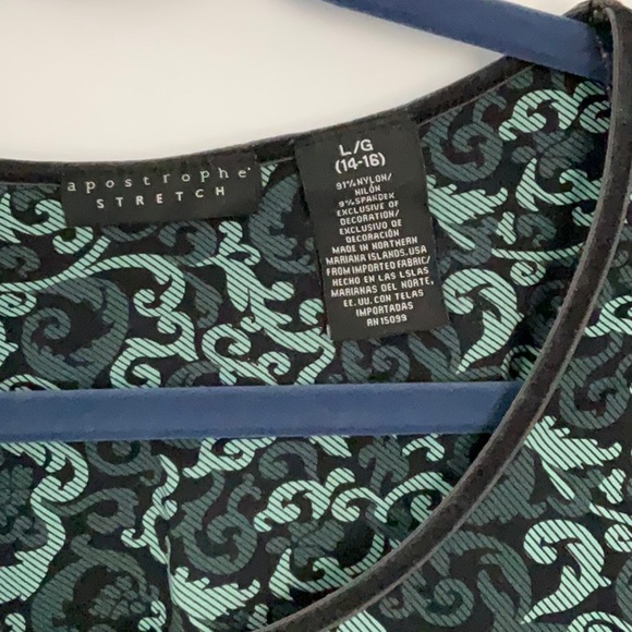 Apostrophe Stretch 3/4 sleeve top L/G 14-16 - Picture 2 of 9